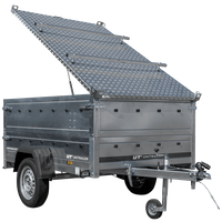 Rimorchio leggero 200x125 UNITRAILER GARDEN 201 KIPP con sponde BIS e copertura in alluminio