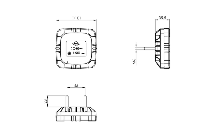 Faro anteriore a LED universale HORPOL ROCA LZD 2799 con 2 funzioni.