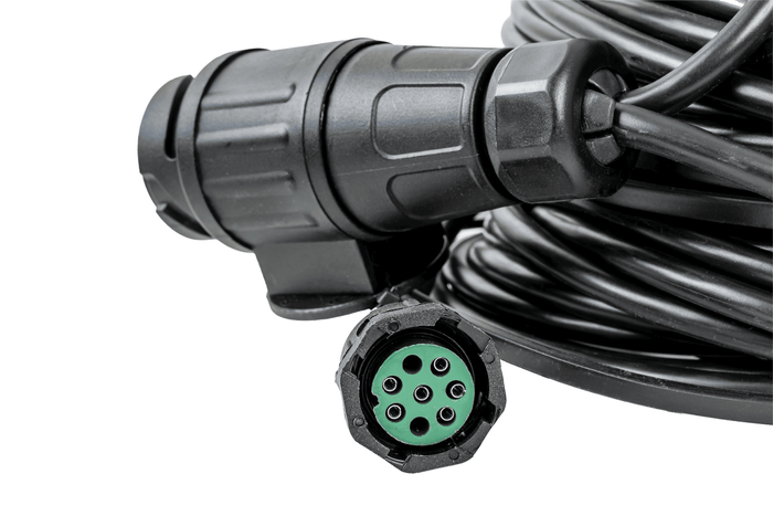 Impianto elettrico MANTES, cablaggio per carro attrezzi, 12 m, spina a 13 poli, 2 baionette a 8 poli