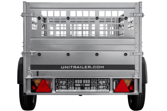 Rimorchio leggero Unitrailer Garden Trailer 200 kipp (new) con ruotino e sovrasponde a rete