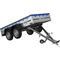 Rimorchio a due assi 264x125 UNITRAILER GARDEN 264/2 KIPP con telaio H-0 e telone blu