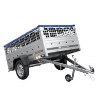 Rimorchio monoasse 200x125 UNITRAILER GARDEN 201 KIPP con sponde in rete, telaio H-0 e telone blu