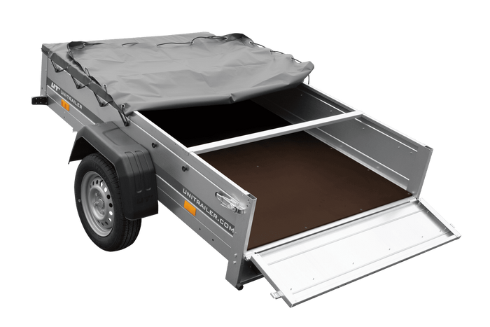 Rimorchio leggero 200x125 UNITRAILER GARDEN 201 KIPP con telone grigio