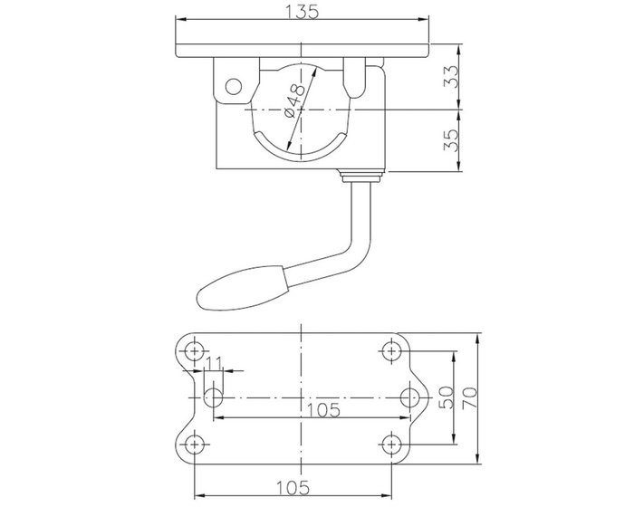 Morsetto per ruotino di appoggio WINTERHOFF KLE48-G ghisa 48mm