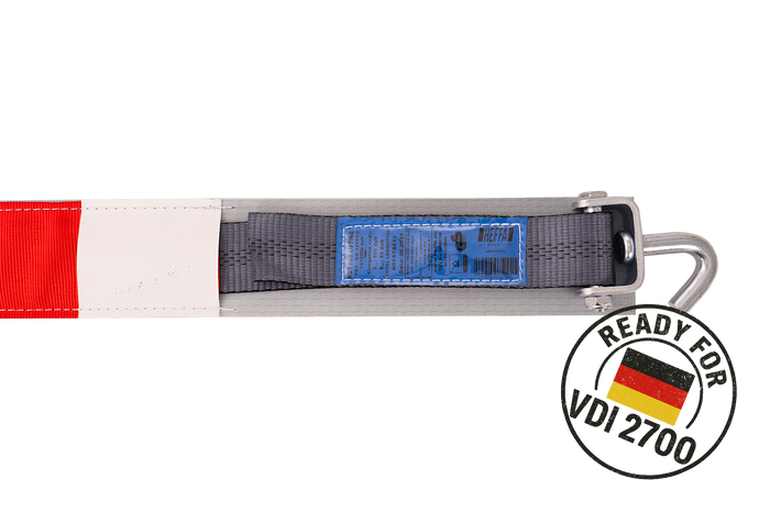 Set di quattro cinghie di trasporto per rimorchi HEFFA CARLINE 130, cinghie di fissaggio ruote 5 m/50 mm/5 t VDI 2700