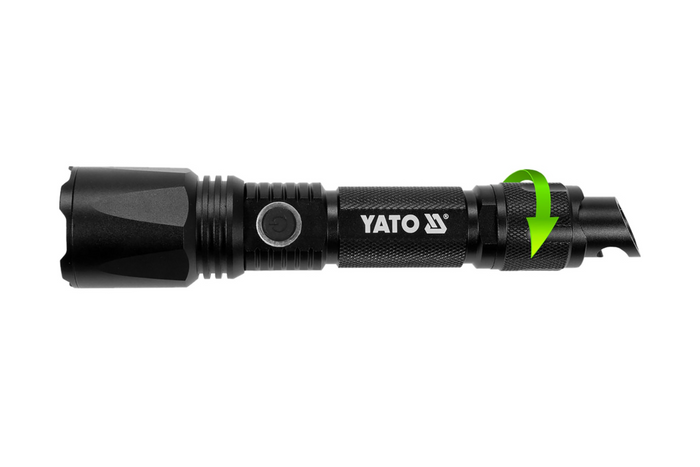 Torcia multifunzione a LED YATO YT-085609 da 900 lm, power bank, apribottiglie, martello di emergenza