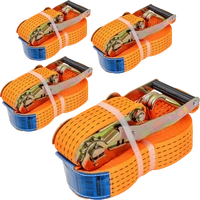 Set di quattro cinghie di trasporto UNITRAILER arancioni da 10 m/50 mm/5 t con tenditore