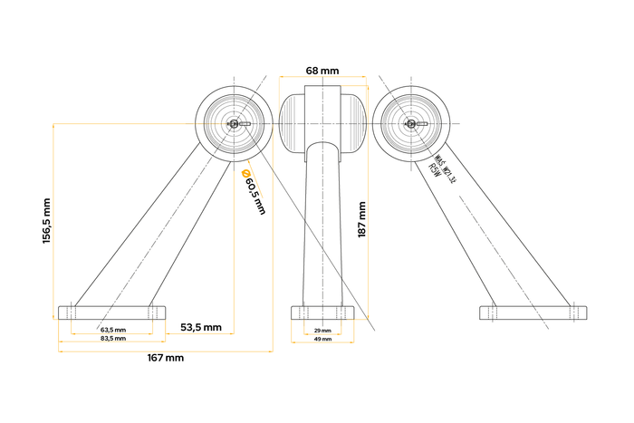 WAŚ 263/I lampada di segnalazione universale su braccio in gomma