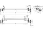 Asse KNOTT VG7-L non frenato per rimorchio UNITRAILER 750kg 1070mm 1370mm 4x100
