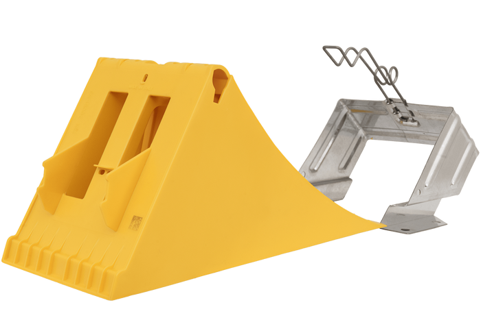 Cuneo per ruote E53 con staffa di montaggio LOKHEN h: 225 mm