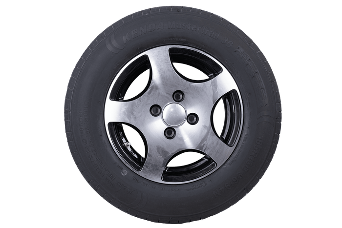 OUTLET Ruota per rimorchio rinforzata PNEUMATICO KENDA 165 R13C 96/94N CERCHIO ALU STARCO 5Jx13 4x100 ET:30 60,5mm
