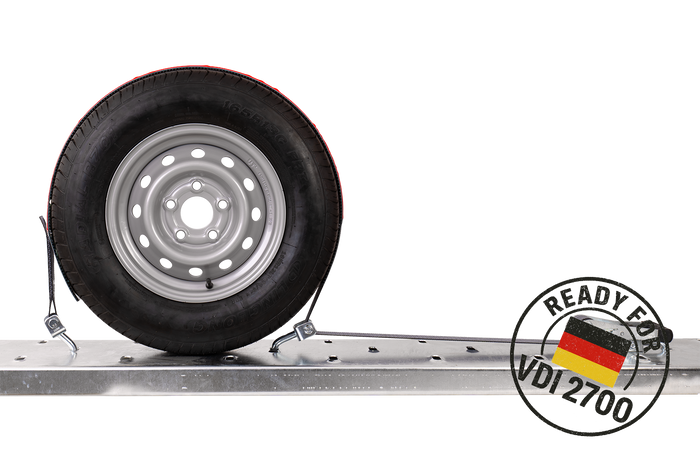 Cinghia di trasporto per carro attrezzi HEFFA CARLINE 130, cinghia di fissaggio per ruote, 2,8 m/50 mm/5 t VDI 2700