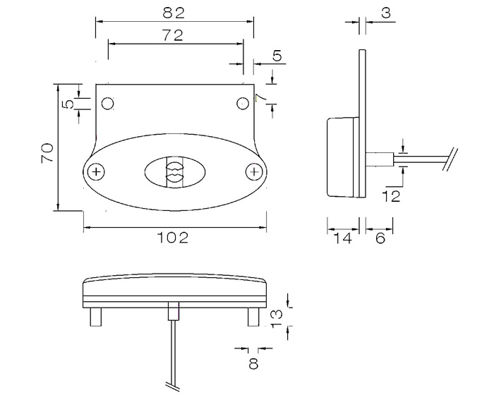 Luce di posizione a LED ASPÖCK FLATPOINT II, ​​arancione, universale, con supporto