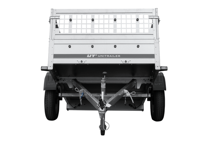 Rimorchio monoasse 200x125 UNITRAILER GARDEN 201 KIPP con sponde in rete