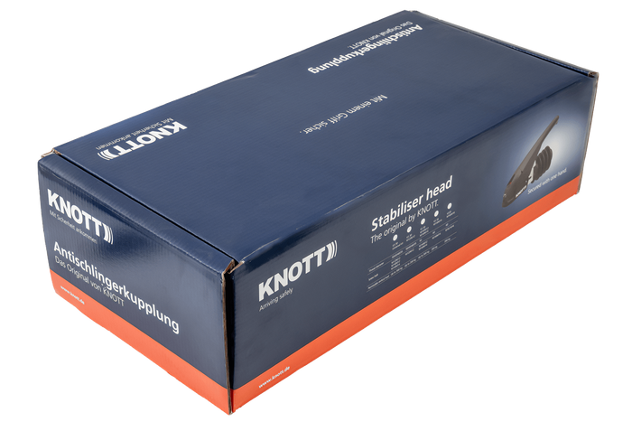 Gancio a sfera KNOTT KS30 con stabilizzatore per rimorchio da 3000 kg con timone tubolare da 50 mm