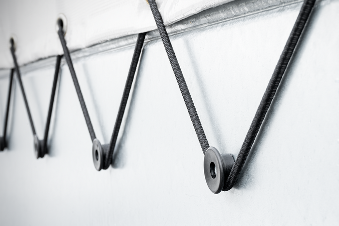 Rulli laterali per rimorchi TULPLAST per il fissaggio di coperture, reti, teloni, set da 26