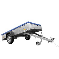 Rimorchio leggero 264x125 UNITRAILER GARDEN 264 KIPP con telaio H-0 e copertura blu