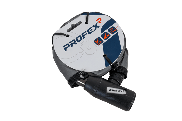 Lucchetto per bicicletta PROFEX Reflex con corazza in acciaio, lungo 70 cm.