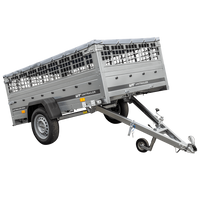 UNITRAILER GARDEN TRAILER 230 KIPP CON RUOTINO SOVRASPONDE IN RETE E TELO PIATTO GRIGIO