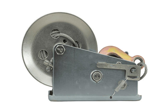 Argano manuale KNOTT 6X0017.008 per rimorchio da 900 kg con fune d'acciaio