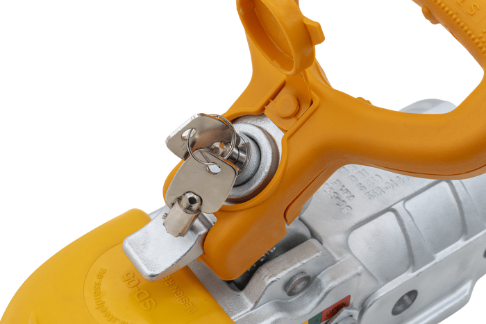 Gancio a sfera STEELPRESS BC-3500E-00-02+SD per rimorchio da 3500 kg con barra di traino in ghisa da 60,5 mm