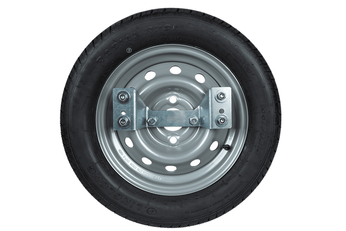 Ruota di scorta per rimorchio con staffa PNEUMATICO LINGLONG 155/70 R13 75N CERCHIO UNITRAILER 4Jx13&quot;H2 4x100 ET:30