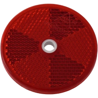 Catadiottro rotondo fi 60 mm rosso con foro