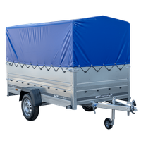 RIMORCHIO DA GIARDINO 264 KIPP CON RUOTA DI APPOGGIO, FIANCHI BIS, TELAIO H-800 E COPERTURA BLU