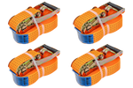 Set di quattro cinghie di trasporto UNITRAILER arancioni da 10 m/50 mm/5 t con tenditore