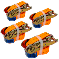 Set di quattro cinghie di trasporto UNITRAILER arancioni da 4 m/25 mm/1 t con tenditore