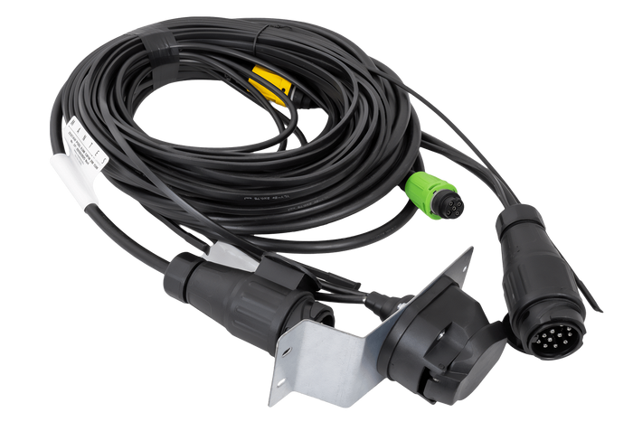 Impianto elettrico MANTES, cablaggio per rimorchio barca, 11,67 m, spina a 13 pin, 2 baionette a 5 pin