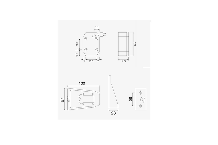 Lampada di segnalazione universale rossa ASPÖCK FLEXIPOINT I con supporto