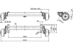 Assale frenato AL-KO COMPACT per rimorchio/carro attrezzi 1350kg 1800mm 2250mm 5x112