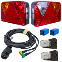 Set luci: luci posteriori DOBPLAST DPT35 + luci di posizione laterali ASPÖCK FLEXIPOINT I + cablaggio MANTES 5,2 m 13PIN