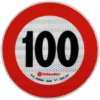 Adesivo riflettente LAMPADA limite di velocità 100 km/h cartello B-33