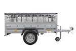 Rimorchio monoasse 200x125 UNITRAILER GARDEN 201 KIPP con sponde in rete e copertura grigia