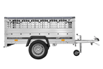 Rimorchio monoasse 200x106 UNITRAILER GARDEN 200 KIPP con sponde in rete, telaio H-0 e copertura grigia