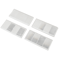 Set: catadiottri riflettenti x4 per rimorchi - bianco, 90 x 40 mm