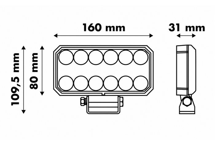 Lampada da lavoro a LED con riflettore LAYTZ LY7304, 66 LED, 5800 lm, rettangolare