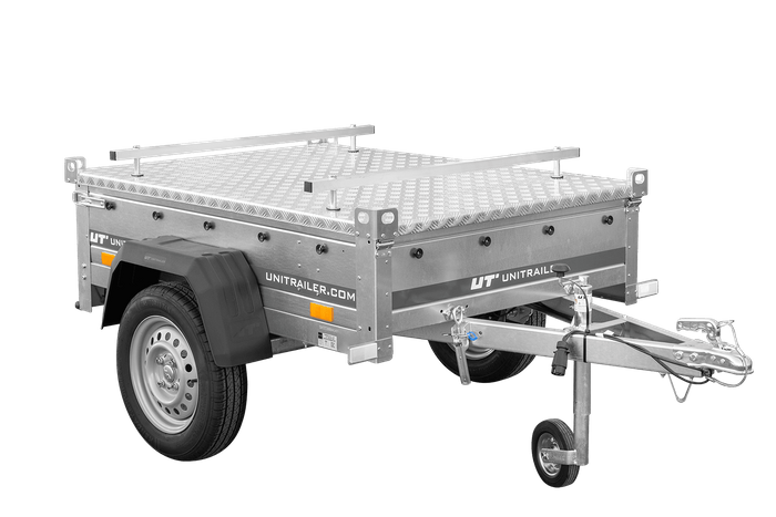 Rimorchio monoasse 150x106 UNITRAILER GARDEN 150 KIPP con copertura in alluminio