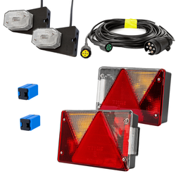 Set luci: luci posteriori ASPÖCK + luci di posizione laterali ASPÖCK + cablaggio MANTES 5,2 m 7PIN + connettori rapidi