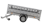 RIMORCHIO LEGGERO GARDEN TRAILER 264 KIPP CON RUOTINO SOVRASPONDE IN RETE E TELO PIATTO GRIGIO