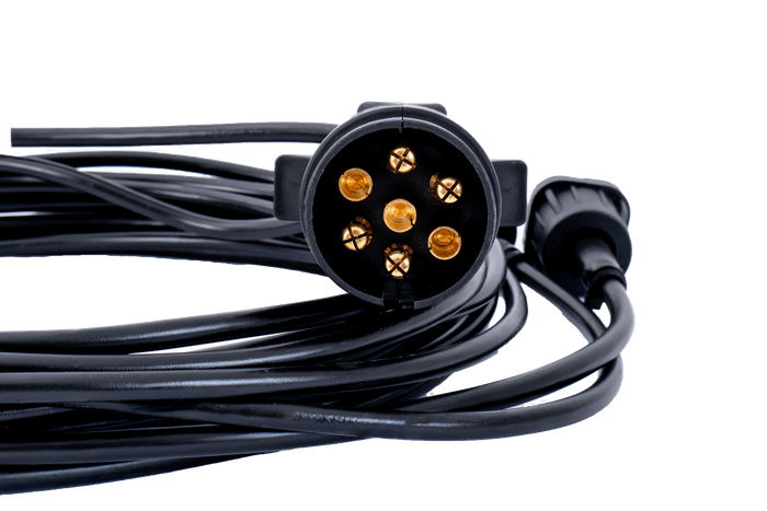 Impianto elettrico MANTES, cablaggio rimorchio 4m, spina 7PIN, baionette 2x5PIN