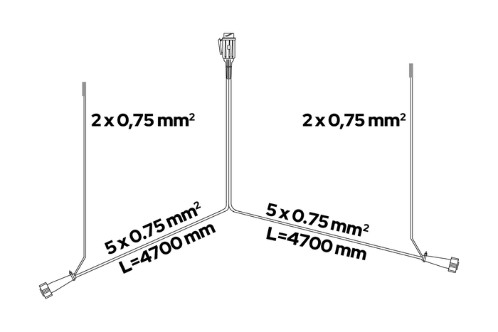 ASPÖCK impianto elettrico rimorchio carro attrezzi cablaggio 7 m 13/8 PIN spina baionette 2x 5 PIN