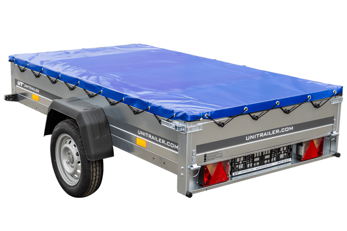 RIMORCHIO LEGGERO GARDEN TRAILER 230 KIPP CON RUOTINO DI SUPPORTO E TELO PIATTO BLU