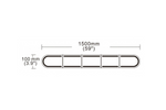 Faro di segnalazione a LED KAMAR DARK BLK0062, lampada lampeggiante a 6 modalità, 1500x100mm