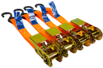 Set di quattro cinghie di trasporto UNITRAILER arancioni da 4 m/25 mm/0,68 t con tenditore
