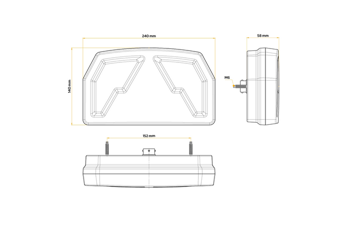 Fanali posteriori FRISTOM FT-372 LED baionetta 6 PIN 6 funzioni sinistra+destra