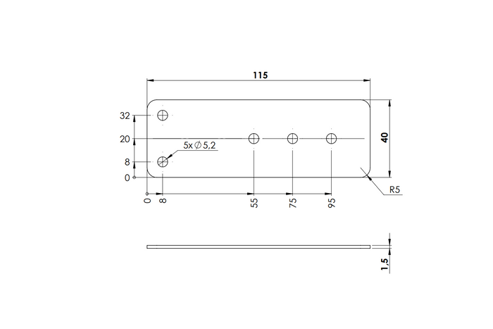 Tampone per gancio laterale ZB-13A UNITRAILER 40x115mm