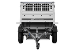 Rimorchio monoasse 200x106 UNITRAILER GARDEN 200 KIPP con sponde in rete e telone grigio
